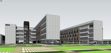 精品现代某中学建筑及景观设计方案SU模型图下载